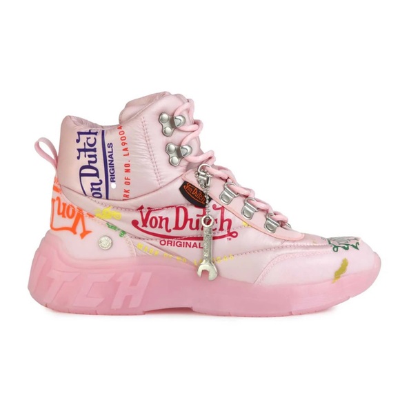 Von Dutch Shoes - Von Dutch Pink High-Top Sneakers